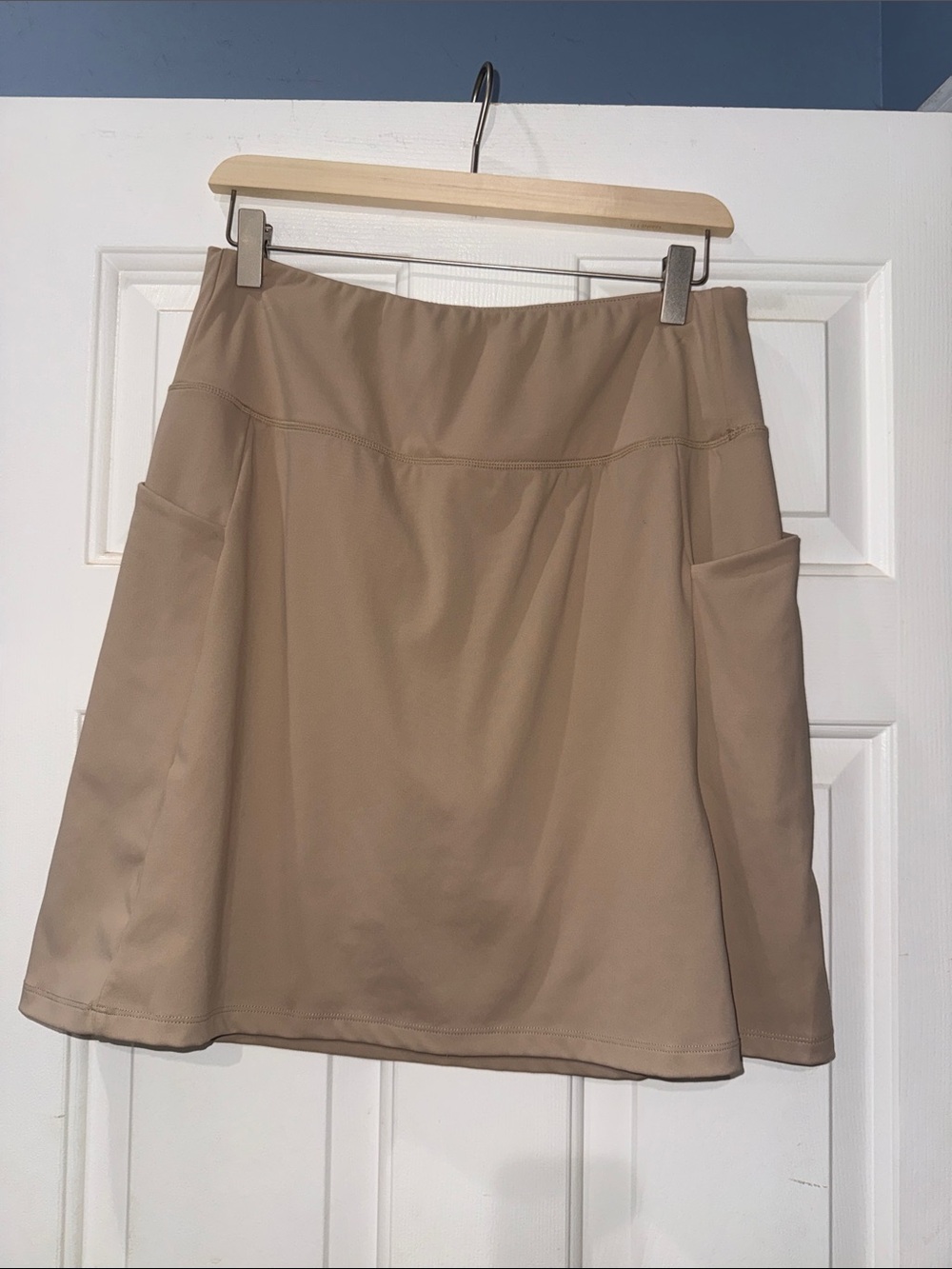 Neutral Beige A-Line Pocket Skirt - Women